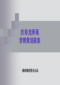 汉寿龙泽苑营销策划提案