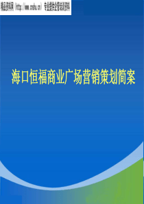 海口恒福商业广场营销策划简案(PPT48页)