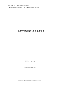 深圳XX营销策划公司-贝加尔湖深层矿泉项目策划书(DOC37页)