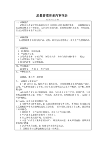 质量体系内审报告