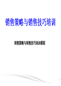 销售策略与销售技巧培训（PPT66页）