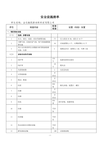 安全设施清单