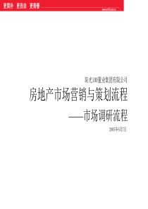 阳光100培训-房地产市场营销与策划流程-市场调研流程