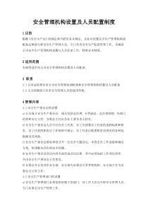 安全管理机构设置及人员配置制度