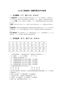 《土木工程地质》试题答案及评分标准