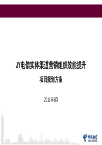 JY电信实体渠道营销组织效能提升项目规划(XXXX06)