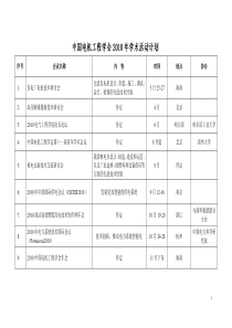 中国电机工程学会XXXX年学术活动计划