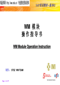 斯比泰电子有限公司SAP培训教材-WM模块操作指导书（PPT137页）