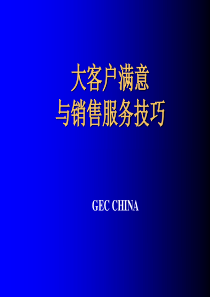 大客户满意与销售服务技巧