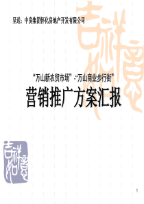 万山新农贸市场、商业步行街营销推广方案