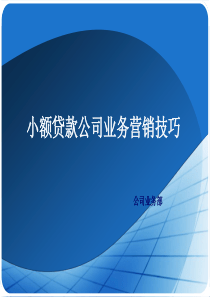 小额贷款公司营销技巧（PPT51页)