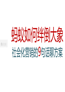 产品研究蚂蚁如何扑倒大象—社会化营销的9句话聊方案