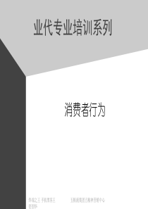 业务代表营销执行专业培训教材1(消费行为)