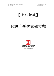 合富辉煌阳江市上东新城XXXX年整体营销方案