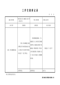 主体工程工序交接班记录1