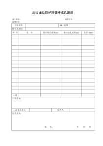 主动防护网施工记录表