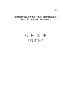 乐清经济开发区乐海围垦(西片)道路网建设工程技术标