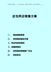 淘宝网店的销售方案样例