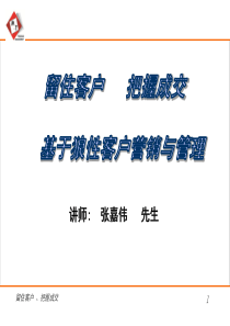 狼性的营销技巧训练讲义张嘉伟培训课程教程