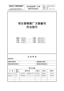 营销推广方案作业指引