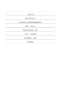 blf制药公司品牌营销战略研究