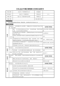 日化企业中国区销售部文员岗位说明书