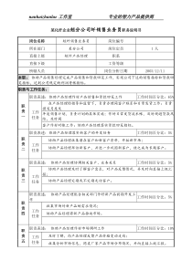 某化纤企业分公司短纤销售业务员职务说明书