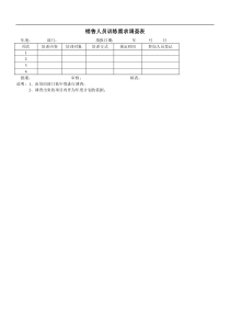 销售人员训练需求调查表