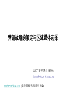 营销战略的策定与区域媒体选择(1)