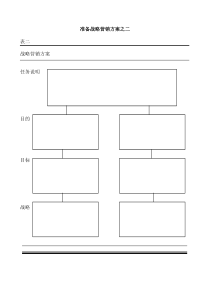 表2准备战略营销方案之二