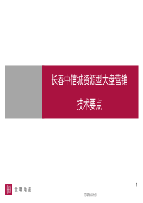 世联长春中信城资源型大盘营销技术要点