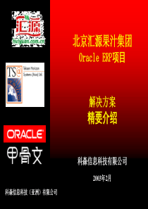 北京汇源果汁集团OracleERP项目解决方案