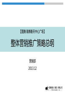 图腾海博春天中心广场营销推广总纲