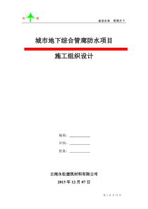 修改版---城市地下管网综合施工方案