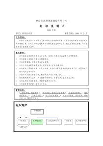 销售财务组织说明书