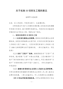 关于实施33项民生工程的意见