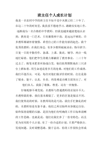 班主任个人成长计划