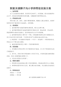 狮子沟小学师带徒实施方案