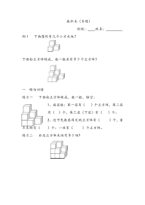 数正方体专项练习