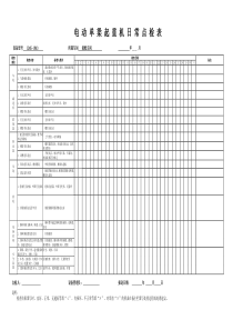 电动单梁起重机日常点检表