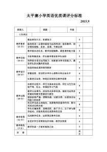 英语优质课评分标准