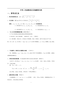 中考数学二次函数压轴题题型归纳