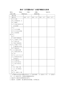 关节置换术后患者护理随访表