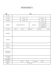 维修检测报告表