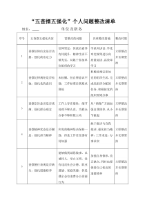 五查摆五强化个人问题整改清单