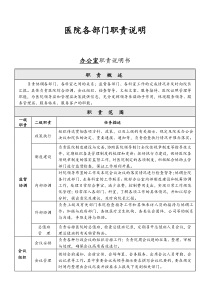 医院各部门职责说明