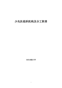 小学少先队组织机构及分工职责