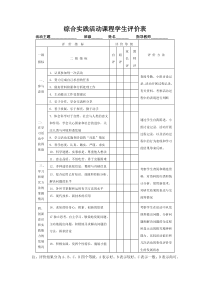 综合实践课学生评价表