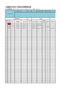 劳动合同管理台帐(函数)