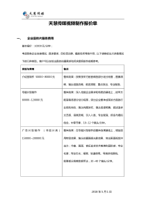 视频制作报价单